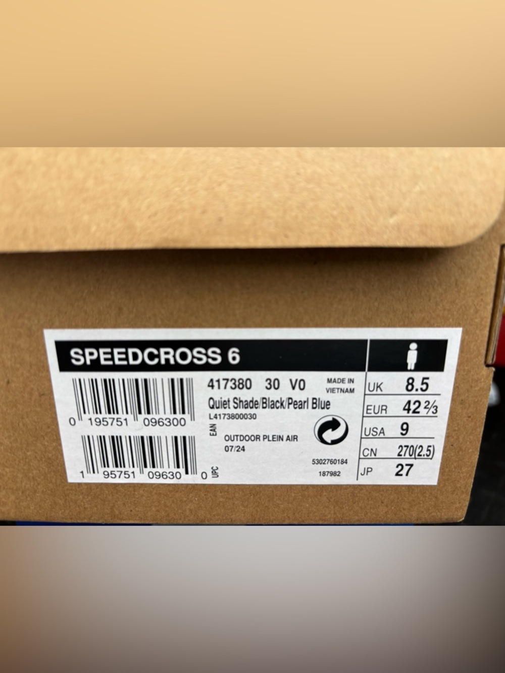 Salomon Speed Cross 6 Running Trail Hiking Shoes, Men’s 9 - Brand New - Picture 6 of 6